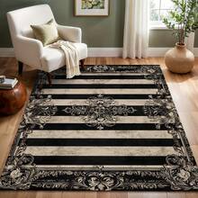 1 buah Karpet Mewah Bermotif Bunga dan Garis-garis Gaya Bohemian, Bahan Wol Imitasi Eropa, Cocok untuk Ruang Tamu, Kamar Tidur, Asrama, Lorong Masuk, Teras, Dapat Dicuci dengan Mesin, Karpet Dekoratif Ukuran Besar Sepanjang Musim, Dekorasi Rumah yang Estetis - MultiWarna - View 7