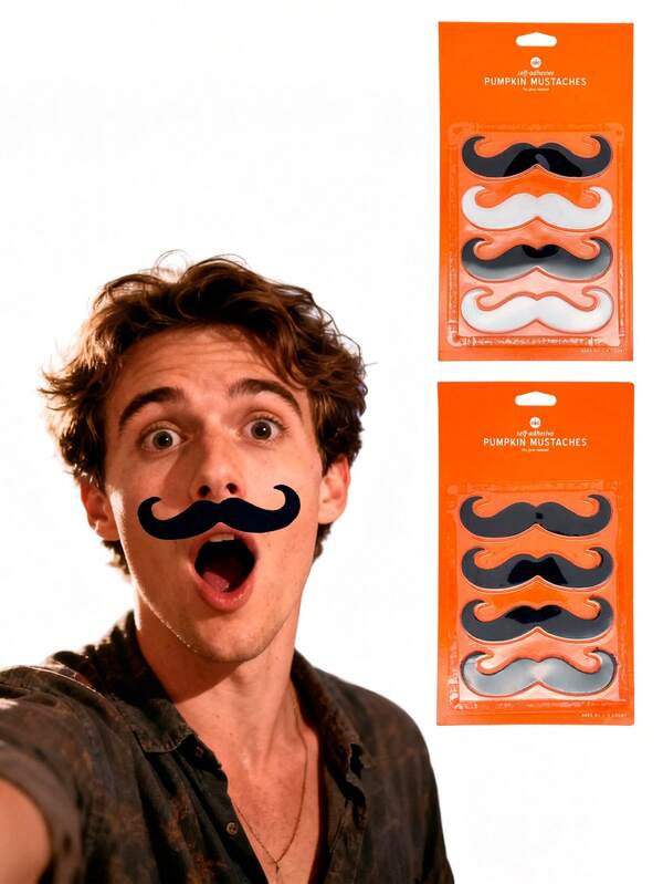 1 Set de Barba Falsa Negra Formada al Vacío, Efecto Realista Adecuado para Disfraz de Halloween, Suministros para Fiestas, Fiesta de Vacaciones, Navidad, Carnaval, Acción de Gracias