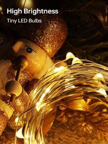 12pcs-LED String Lights, 118in Christmas LED Lights String, Warm Color LED Fairy Lights, Battery Operated Fairy Lights For Indoor Outdoor Decoration, Wedding Party Bedroom Patio, Valentine's Day, Christmas Decoration Light String, Christmas Tree Decoration