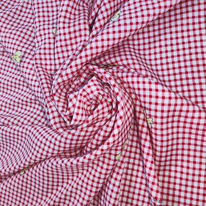 1PC High-Quality Blush & White Checkered Bow Print Fabric - 39.4"X57.1"/100cm*145cm, Soft Durable Hand-Cut Textile | Hand Wash Only | Ideal For Patchwork, DIY Crafts (Hair Accessories, Doll Outfits), Home Decor (Cushions, Table Runners) | Perfect Gift For Sewing Enthusiasts & Craft Lovers