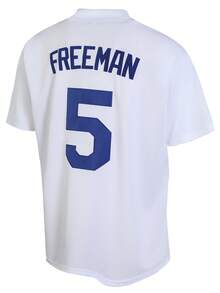 Atonmore 男士 5 号白色棒球服休闲运动衫纽扣刺绣训练比赛运动衫