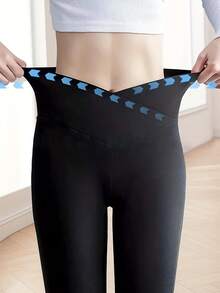 Girls' High Waist Criss-Cross Knit Flare Pants, Children's New Autumn Yoga Leggings, Flared Trousers, Outdoor Sports Pants