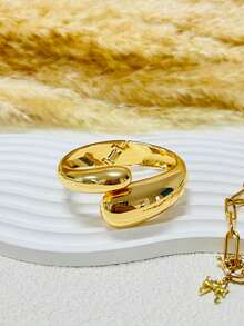 3pcs Minimalist Smooth Bangle Bracelet, Water Droplet And Chunky Bracelet Set, Gold Bracelet Set, Wide Bracelet,For Work, Daily,Party, Banquet, Ball Decor,Vintage And Unique Bracelets For Women's