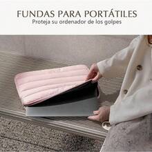 Funda para portátil, aplicable a portátiles de 13 a 14 pulgadas, impermeable y anti-colisión, compatible con MacBook Pro de 14 pulgadas/MacBook Air de 13 pulgadas/iPad Pro de 12.9 (rosa) - rosa - Ver 11