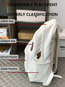 多层灯芯绒背包女士钱包，可容纳 15.6 英寸笔记本电脑包，多口袋轻便书包，多功能书包，多口袋轻便书包，大容量旅行包，通勤便捷日用包，适合学生、初中、高中、商务旅行、旅行度假、日常通勤、户外运动、节日礼物、生日礼物、Mochilas - 彩色 - 查看 4