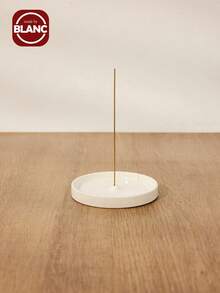 圆形香盘陶瓷香座礼物生日毕业 - 白色 - 查看 1