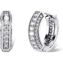 TOPGRILLZ Ice Bag Hoop Earrings Cubic Zirconia Huggie Cartilage Cuff Hypoallergenic 14K Gold Plated Luxury Fashion Round Earrings For Men And Women - 一對 - 查看 8