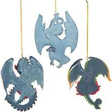 Design Toscano Three Dragons of Talbooth Castle - Estatua de Adorno navideño a Todo Color, Juego de 3(Dragones de Talbooth) - Tipo 1 - Ver 6