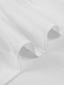 ii Plus Size Casual Solid Color Lace Patchwork Ruffle Trim Long Sleeve Top White Spring - White - View 6