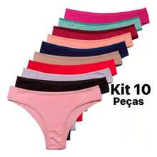Kit Of 10 Cotton Panties Adult Thong Cotton - 彩色 - 查看 15