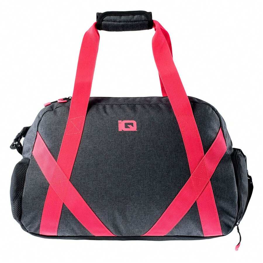 Tibia Contrast Logo 28L Duffle Bag (Grey Melange/Rouge Red) - Grey - View 1