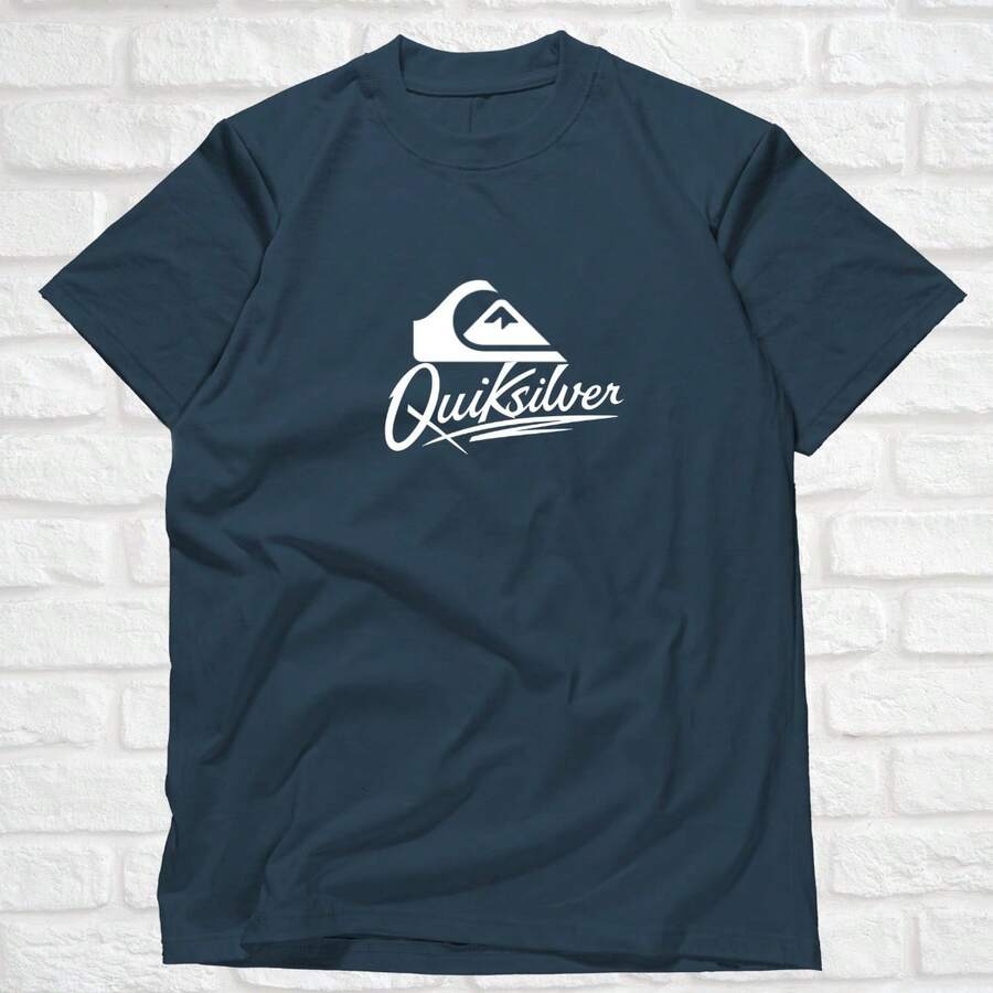 Quiksilver Basic Casual T-Shirt - Navy Blue - View 1