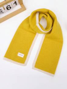 1 pieza Bufanda de punto de unicolor simple para niños, colores caramelo, cálida y adecuada para uso diario en otoño/invierno - A - Ver 18