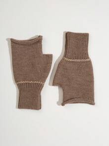 2 Paar einfarbige Acryl Fingerlose Handschuhe, geeignet für Alltag, Zuhause, Schule, Winteraußenaktivitäten, warme Handschuhe mit offenen Fingern, Halbe Finger Schreibhandschuhe für Studenten, modische Stulpenhandschuhe für Büro Tippen bei Damen