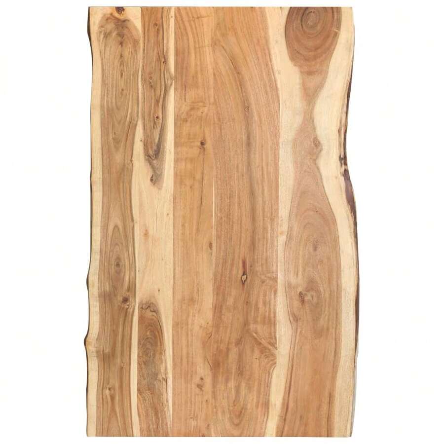 vidaXL Table Top  Natural Wood  Solid Acacia Wood  39.4 X 19.7-23.6 In  Durable  Solid Wood Table Top  Rectangular  Rustic  Dining Room Table  Acacia Wood Table  Rustic Wooden Tabletop - Brown - View 1