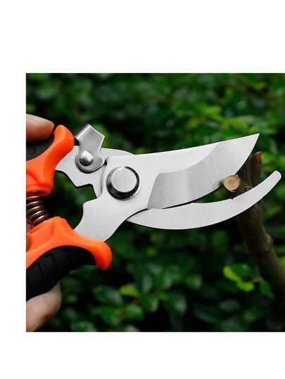 1 pièce Sécateur professionnel en acier inoxydable avec poignée ergonomique antidérapante et lames affûtées avec précision - Opération de jardinage économisant 30% d'effort, convient pour les branches d'arbres, les fleurs - Design moderne, sans batterie