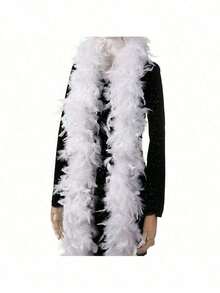 1pc 6.6ft Colorful Artificial Feather Scarf, Suitable For Women, Can Be Used For Dancing, Wedding, Party, Halloween, Stage Decoration, Festival Party Headwear, Clothing Accessory, Scarf Decoration, Ideal Gift For Birthday Party, Halloween, Christmas, Racing, Afternoon Tea, New Year's Eve, Concert And Home Decor, Dance Wedding, Stage Performance, Carnival Costume And Accessories, Party Supplies - Multicolor - View 9