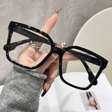 1 Pair Of Unisex Fashion Glasses,  Retro Large Frame Korean Style Street Style Simple, Popular Design Bestseller, Suitable For Daily Commuting, Back-To-School Season, Christmas, Wedding Anniversary, Independence Day, Thanksgiving Day Gift Ideal Choice - 1件-白色豹紋白色平底鞋 - 查看 4