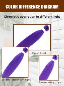 24 Inch 1 Pack & 3 Pack Ombre Purple, Black, Ombre Brown Long Braiding Hair, Suitable For Twist Or Box Braids, Yaki Texture Heat Styled Synthetic Braiding Hair Extensions - Multicolor - View 5