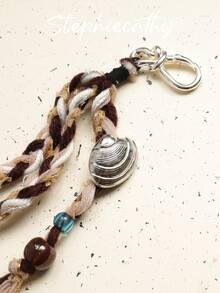 STEPHIECATHY Corde nouée à la mode, décorations de petits chevaux de Troie en métal, coquillages d'argent, perles colorées, franges tressés à la main. Breloques de sac, porte-clés, pendentifs convenant aux accessoires de téléphone portable, sacs à main, ornements suspendus dans un style bohème vintage. - Multicolore - Voir 11