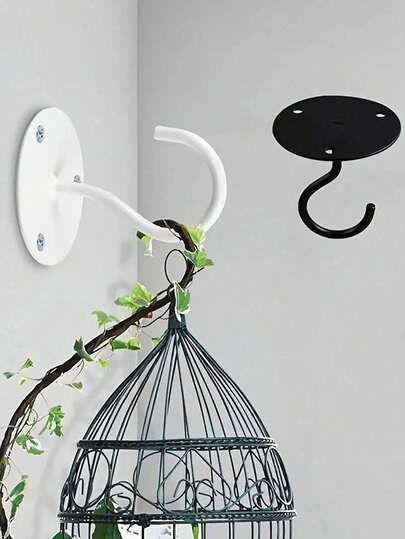 Gancio da soffitto/parete ad alta resistenza, appendiabiti multifunzione per lanterne, cestini, biancheria, tende, balcone, uso interno/esterno, elevata capacità di carico, supporto in acciaio resistente alle intemperie, organizzatore salvaspazio per casa e patio, staffa da parete facile da installare, soluzione versatile per appendere decorazioni interne ed esterne, ferramenta resistente alla ruggine, supporto antiscivolo, esposizione ordinata e pulita, ideale per accessori di soggiorno, camera da letto, cucina, giardino e balcone