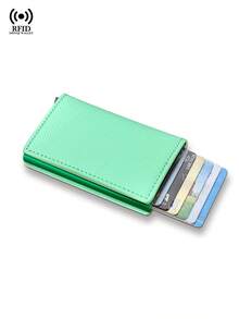 Men's Minimalist Slim Card Wallet Rfid Business Credit Card Wallet Metal Box Card Storage Carbon Fiber Wallet, Men's And Women's Wallet, Valentine's Day Gift, Christmas Gift, Colorful Card Clip - Multicolor - View 12
