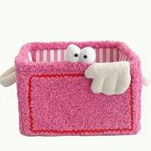 سلة تخزين كرتونية قابلة للطي على طراز Ins مناسبة لتخزين مختلف الوجبات الخفيفة والألعاب