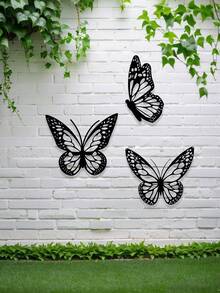 1 Set Metal Butterfly Sculpture, Classic Style Metal Butterfly Wall Decor, Indoor/Outdoor Hanging Decoration, Suitable For Living Room, Bedroom, Garden