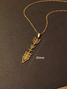 1pc Fashionable Stainless Steel Arrow Pendant Necklace, Arrow Symbol Pendant Necklace, Gift For Friends & Lovers, Suitable For Daily Wear