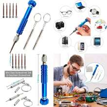 1 件套多功能螺丝刀工具套件，包括平头、星形、六角头，适用于眼镜、手表、手机和小家电维修