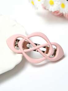 1pc Matte Hollow Spring Clip Chinese Knot Design Elegant Hair Clip, Suitable For Half-Up Ponytail, Claw Clips, Hair Slide, Hair Barrettes