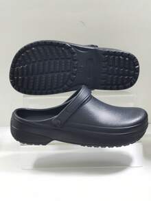 Unisex Waterproof, Oil-Resistant, Anti-Slip Slip-On Clogs With Adjustable Strap, Comfortable Lightweight House Slippers, Chef Shoes, Medical Work Shoes, Garden Shoes, Work Clogs - Black - View 5