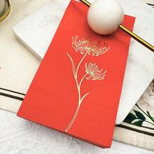 Guardanapos descartáveis com estampagem a quente vermelha de 15,74 x 13 polegadas, 100/60/20 unidades, padrão floral, usados para celebrações tradicionais de feriados, festas de aniversário, banquetes de casamento, festas de noivado, ocasiões sociais de negócios, uso diário em hotéis e indústrias de catering, etc.