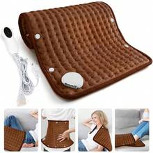 Lukovee Almohadilla Térmica, Cobijas Eléctricas Compresa para Alivio de Dolores de Hombros Cuello Espalda, 10 Ajustes de Temperatura Almohadilla de Calefacción Rápida, Auto Apagado, Suave, Lavable - Marrón - Ver 2