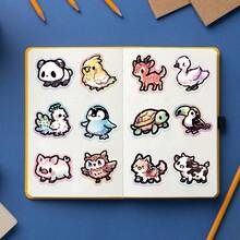 65pcs Animal Graffiti Stickers Octopus Puppy Fawn Animal Collection - Reusable Self-Adhesive Decals For Phones, Luggage, And Party Favors - Vibrant Mixed Colors, Perfect For Holiday Gifts & Creative Decor