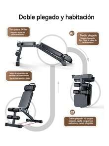 Banco Para Ejercicio Multifuncional Plegable Gym Casa - Negro - Ver 3