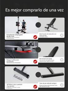 Banco Para Ejercicio Multifuncional Plegable Gym Casa - Negro - Ver 5
