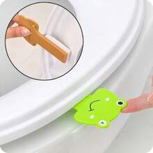 [Toilet Accessories]Toilet Lid Lifter Handle With Strong Adhesive, Cute Cartoon Style Sanitary Lever Helper For Toilet Seat, No Drill Stick-On Pull Up Handle, Bathroom Hygiene Helper For Home Kids - Green - View 2