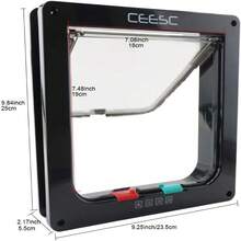 Cat Flap Door Magnetic Pet Door With 4 Way Lock For Cats, Kitties And Kittens, 2 Sizes And 2 Colors Options (L- Inner Size: 7.08"(W) X 7.48"(H), Black),21789871