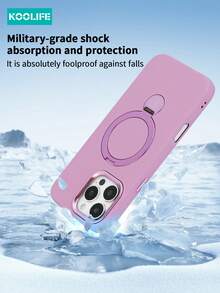 Koolife 360°旋转支架手机壳，防震气垫全包保护，液态防滑PC+TPU材质，独立按键，兼容 17 Pro Max/17/17 Pro/17 Air/15/15 Plus/15 Pro/15 Pro Max/16/16 Plus/16 Pro/16 Pro Max/16e - 紫色 - 查看 3