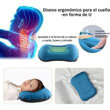 Azuldimen Almohadas inflables ultraligeras para Acampar: Almohada ergonómica comprimible para Soporte Lumbar y para el Cuello Mientras acampa, Hace mochileros, Caminatas (Azul) - Azul - Ver 8