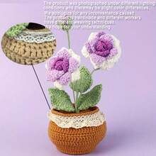 1 cây Bonsai hoa Tulip may mắn đan móc thủ công, chậu hoa trang trí xe hơi cho phòng khách lễ Phục sinh - Nhiều màu - Xem 11