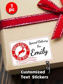 1-180 Stücke personalisierte Weihnachts-Adressaufkleber, anpassbare Aufkleber, personalisierte Cartoon-Wandaufkleber für Räume, Namens-Wandaufkleber für Heimdekoration, PVC-Wandkunst Tapete, Heimdekoration, multifunktional, anpassbar