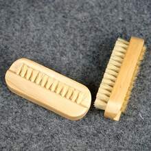 2 件套双面木质指甲刷，多用途指甲清洁器，适用于手指和脚趾