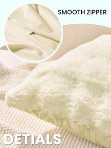 1 pieza Funda de cojín esponjosa y sólida, con opciones de multicolor, superficie aterciopelada, cierre con cremallera, decorativa para sofá y cama, no incluye relleno, se ajusta a 12x20/16x16/18x18 pulgadas, lavable a máquina, decoración de otoño, decoración de invierno, decoración de habitación