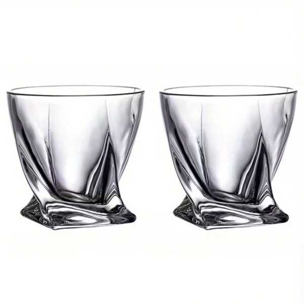1 Stück/2 Stücke 300ml/10,14oz verdrehtes Glas, europäischer Stil Whisky Glas, Weinglas, Bierglas, Haushaltswasserglas, Getränkeglas, kreatives transparentes Glas, kurzes Design