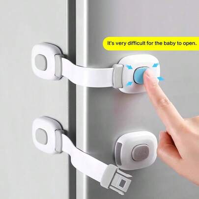 Children's Lock, Drawer Lock, Safety Baby Anti-Opening Lock, Anti-Pinch Baby's Hand Safety Lock, Anti-Push And Pull Refrigerator Door Lock, Protective Cabinet Door Lock, Refrigerator Storage Cabinet Safety Lock, Non-Drilling Drawer Cabinet Door Lock For Household Use