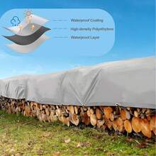 Lona impermeable de uso pesado, cubierta impermeable de polietileno de múltiples usos con ojales metálicos y bordes reforzados, para lluvia de emergencia, muebles de patio, techos, campamento, automoción, piscinas, color plateado