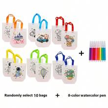10/15/20/25pcs Set Random Graffiti Gift Bags, DIY Painting Crafts, Birthday Party Gifts, Art Party Gifts, Classroom Gifts, Crafts Supplies For DIY Painting Art Craft Gift Bags - Multicolor - View 14