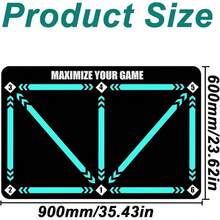 Tapete Ejercicio de Futbol Silenciosa y Antideslizante, 90 * 60CM Tapete de Entrenamiento con Pisadas de Fútbol, Mejora Control del Balón, Equilibrio y Coordinación - Estilo A - Ver 3